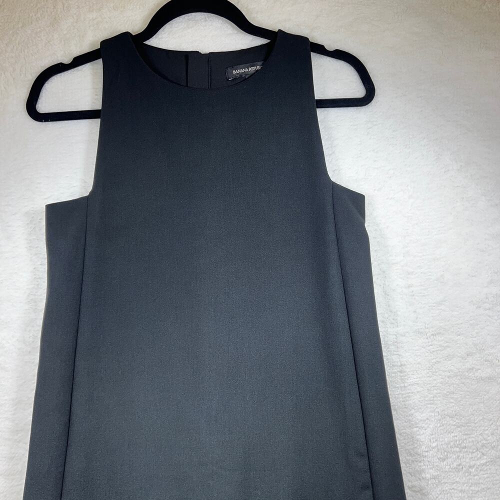 Banana Republic Black Sleeveless Exposed Zipper Tiered Lattice Hemline Womens 0 - Picture 3 of 12